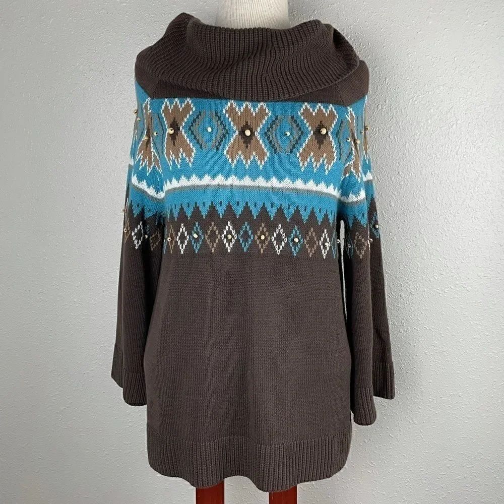 Dressbarn Cowl Neck Sweater Size M EUC